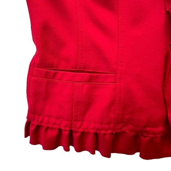 INC International Concepts Women's Red Ruffle Zip Up Jacket Size XL - Picture 8 of 10